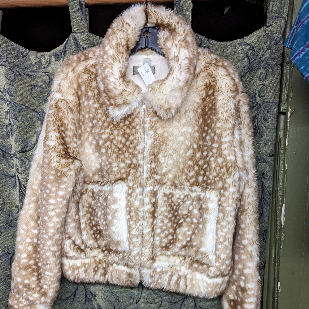 Burning Man Faux Fur Jacket